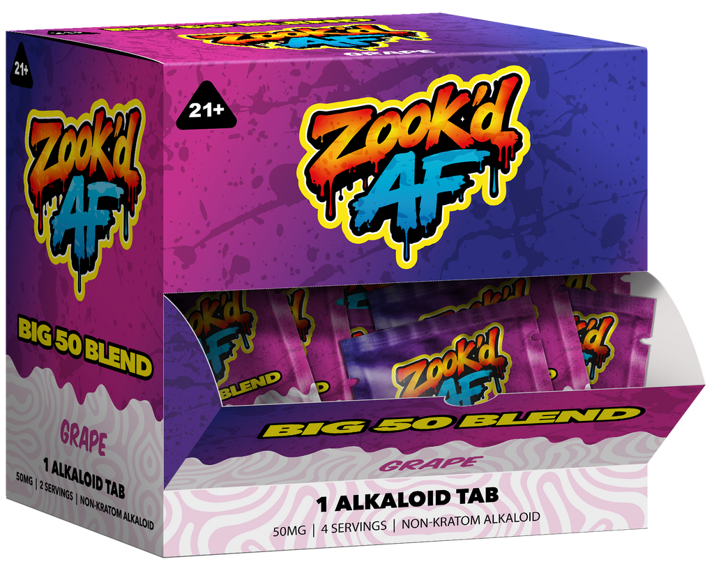 Zook'd AF Big 50 Blend Giant Grape gravity-feed counter display box