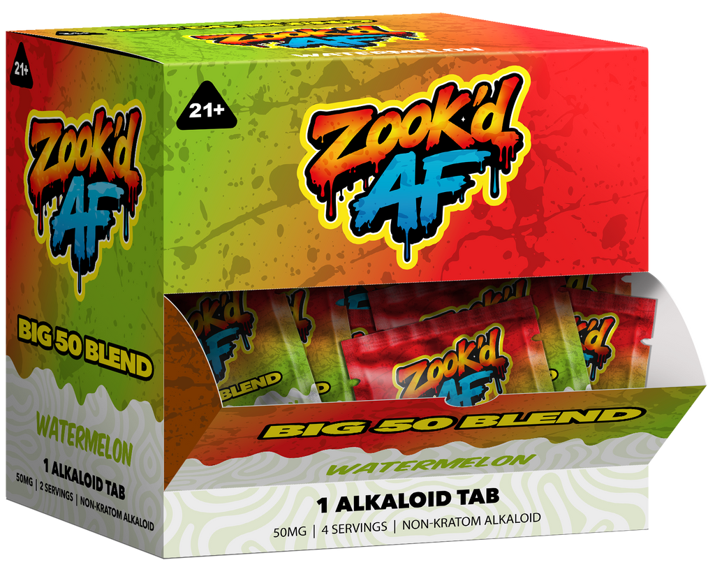Zook'd AF Big 50 Blend Wide Watermelon gravity-feed counter display box