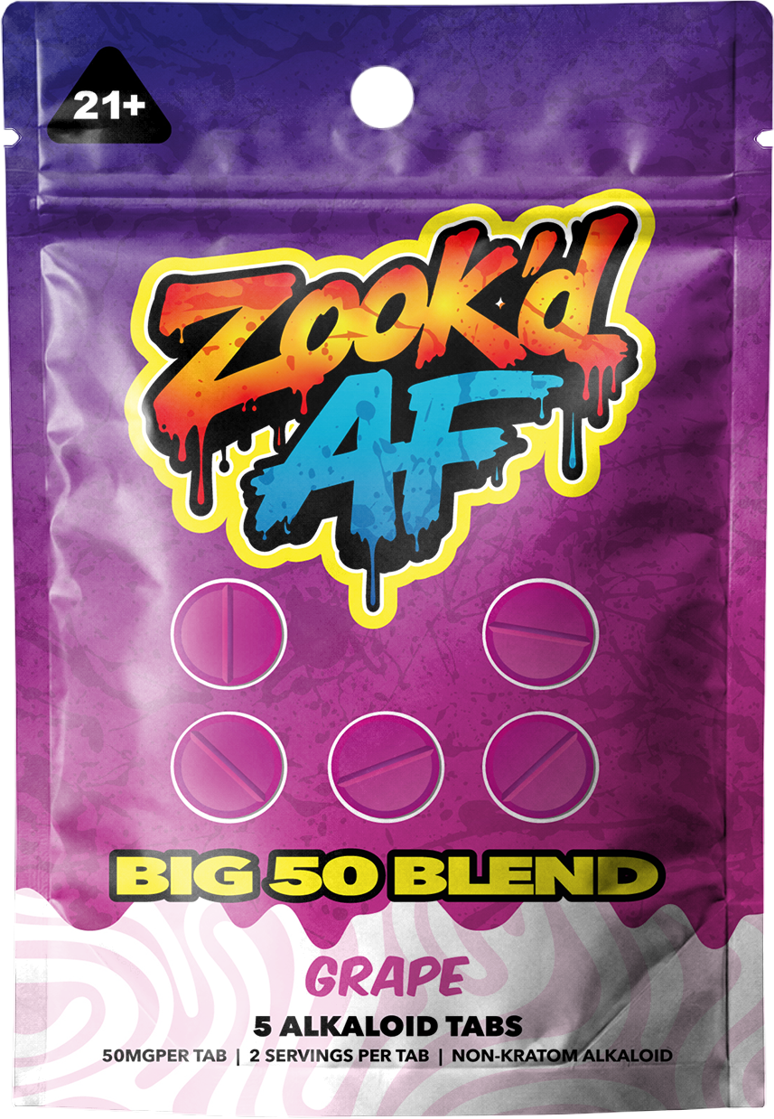 Zook'd AF Big 50 Blend Giant Grape tab pouch