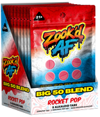 Zook'd AF Big 50 Blend Heavy Rocket Pop shelf pack of tab pouches