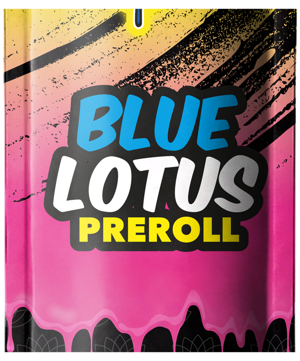 Rainbow Skittles Blue Lotus Pre-Roll readable package detail